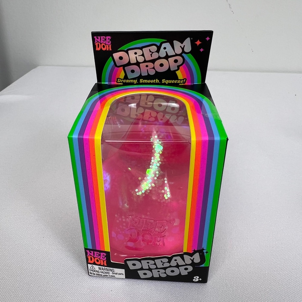 Schylling NeeDoh Dream Drop Pink Glitter Sensory Fidget Toy New NIB Stress Ball